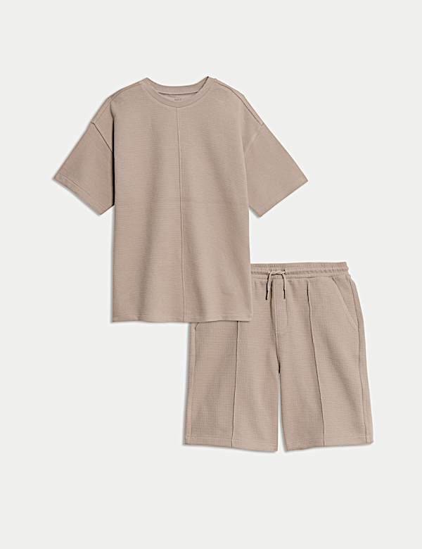 2pc Pure Cotton Waffle Top & Bottom Outfit (2-16 Yrs) - AL