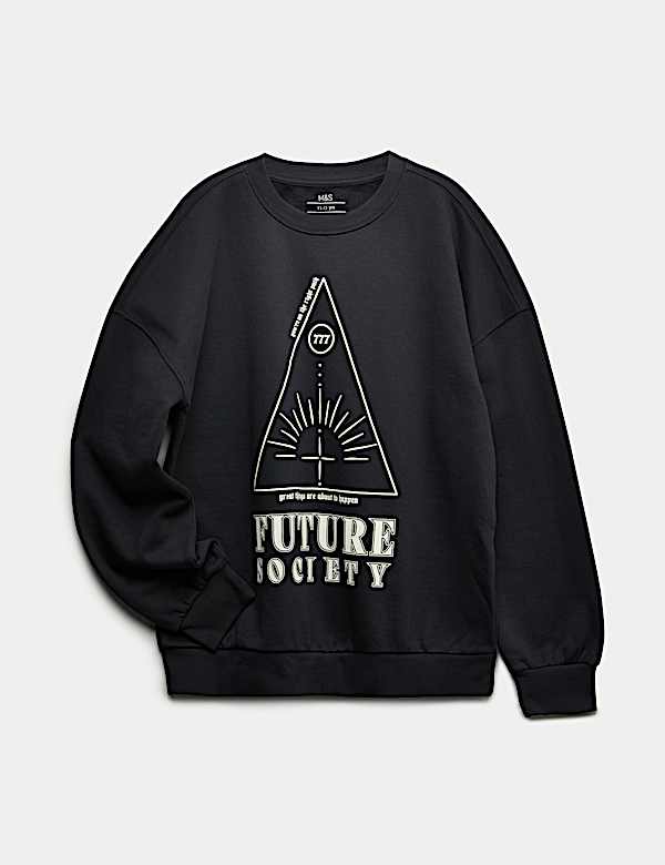 Cotton Rich Graphic Sweatshirt (6-16 Yrs) - JO