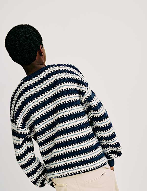 סריג פסים מבד עשיר בכותנה (16-2 שנים) - IL