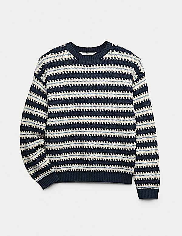 Cotton Rich Striped Knitted Jumper (2-16 Yrs) - CZ