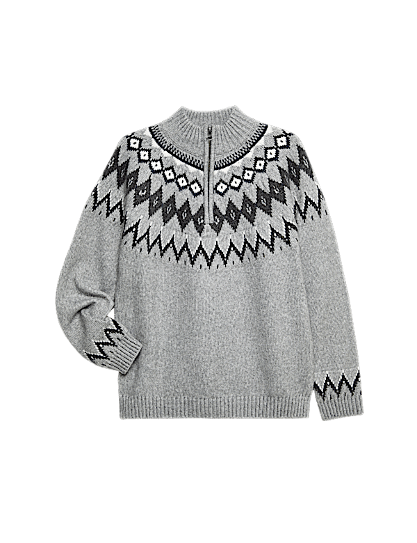 Fair Isle Half Zip Jumper (2-16 Yrs)