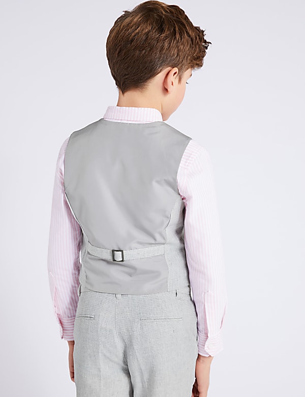Grey Linen Blend Waistcoat (3-16 Years)
