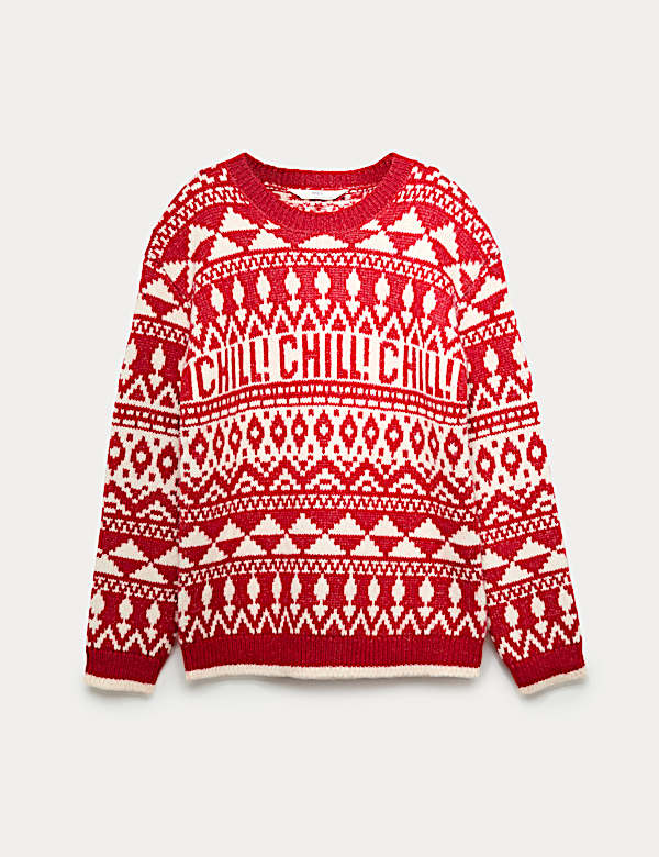 Patterned Jumper with Wool (6-16 Yrs) - AT
