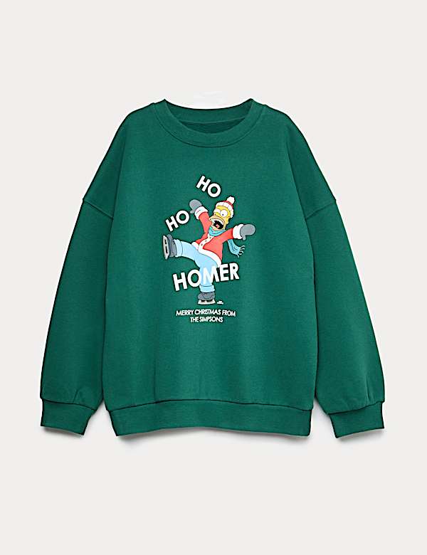 Sweat-shirt de Noël en coton à motif The Simpsons™ (du 6 au 16 ans) - BE