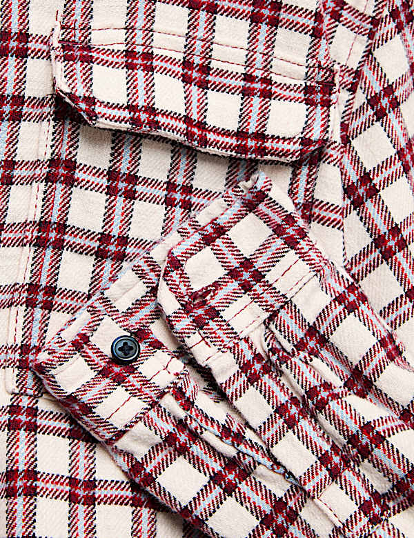 Pure Cotton Micro Checked Shirt (6-16 Yrs)