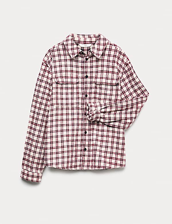 Pure Cotton Micro Checked Shirt (6-16 Yrs)
