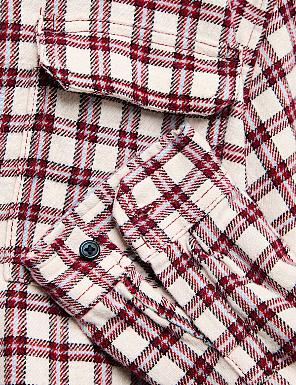 Pure Cotton Micro Checked Shirt (6-16 Yrs)