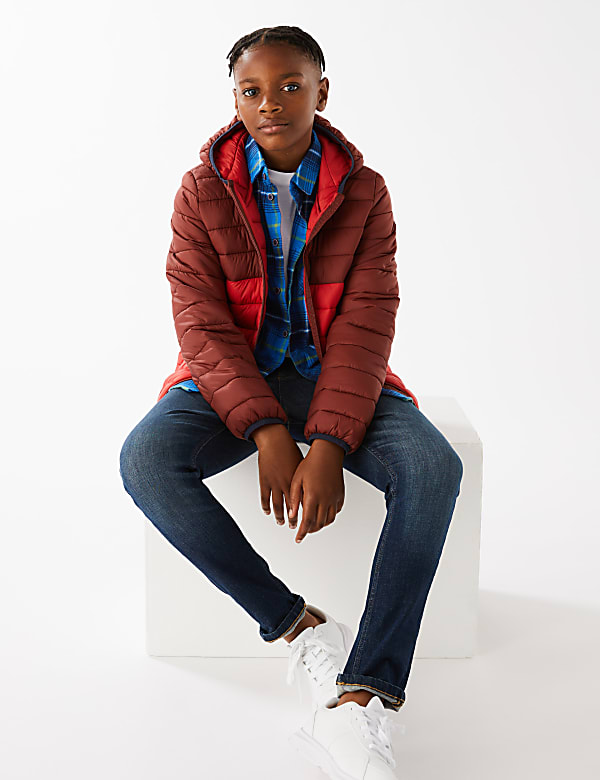 Marks and spencer red padded coat sale