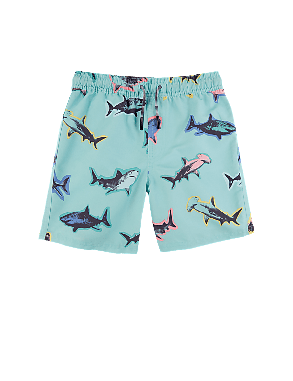 Shark Print Swim Shorts (6-16 Yrs)