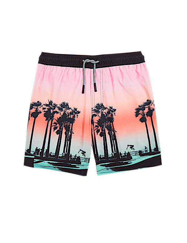 Palm Print Mini Me Swim Short  (6-16 Yrs)