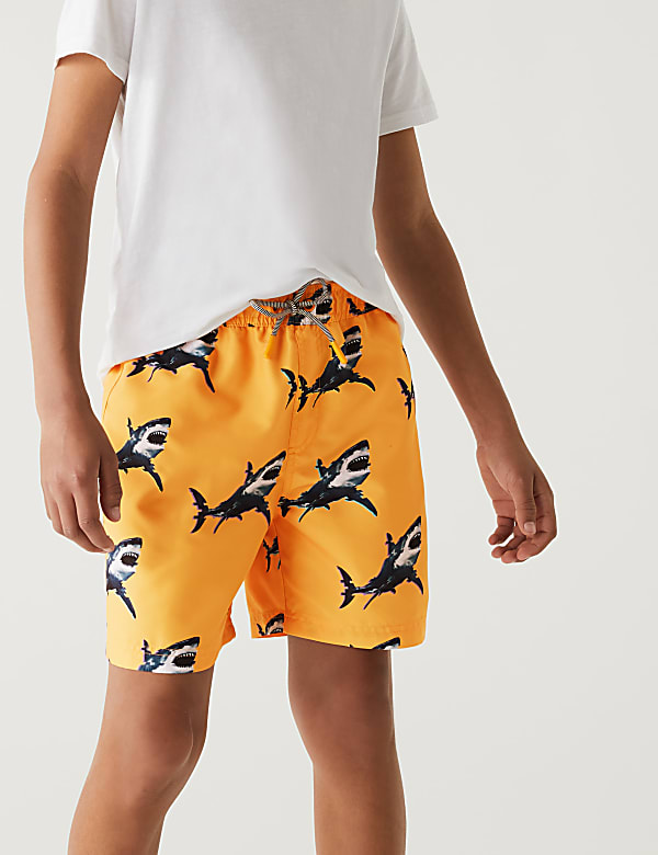 Shark Print Swim Shorts (6-16 Yrs)