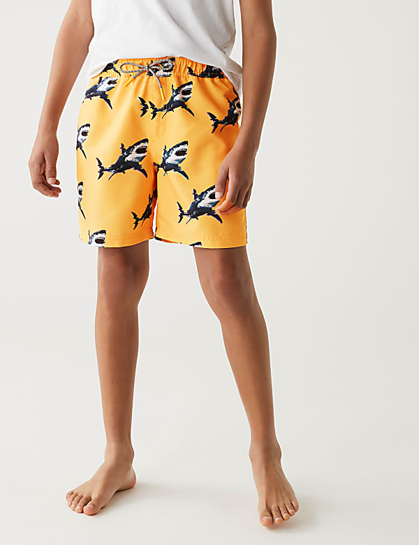 Shark Print Swim Shorts (6-16 Yrs)