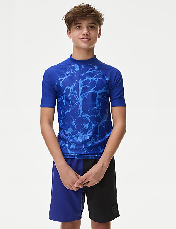 Wave Print Rash Vest 6 16 Yrs