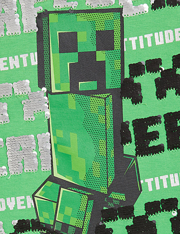 Pure Cotton Minecraft&trade; Sequin Top (6-16 Yrs)