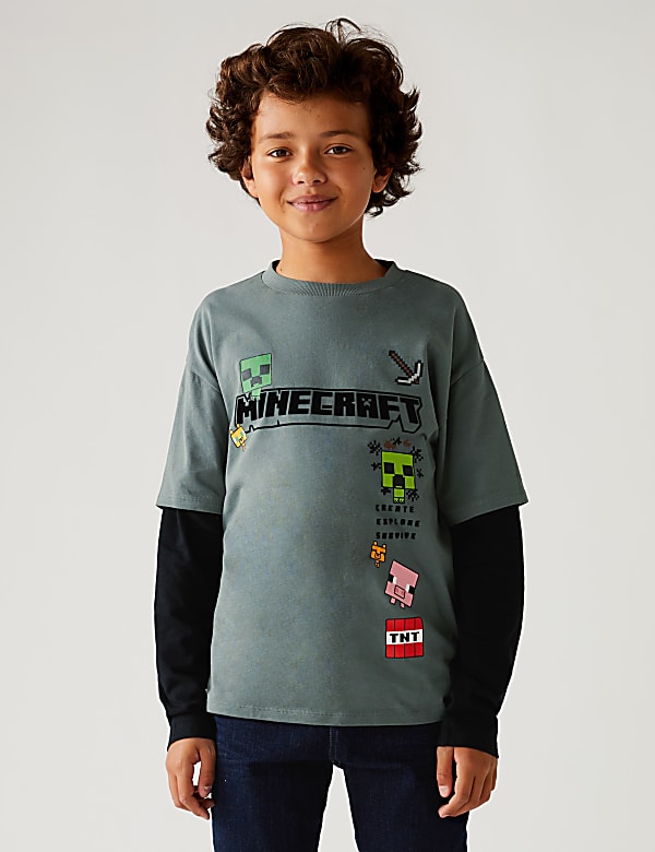 Buy Pure Cotton Minecraft Top at Marks Spencer