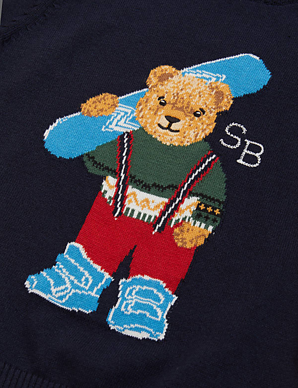 Pure Cotton Spencer Bear Knitted Jumper