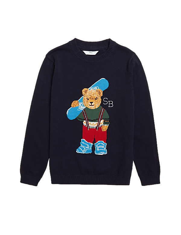 Pure Cotton Spencer Bear Knitted Jumper