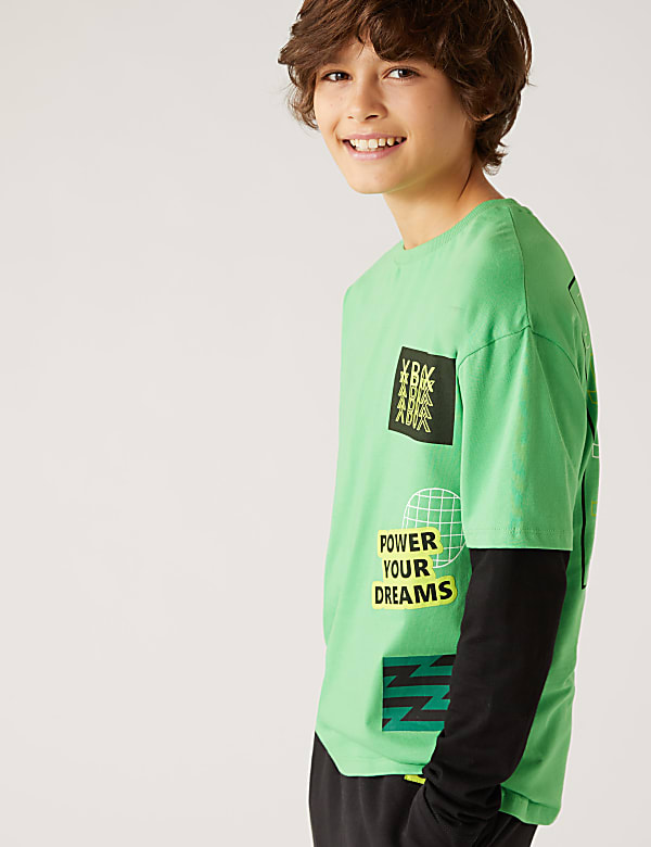 Pure Cotton Xbox™ Mock Sleeve Top