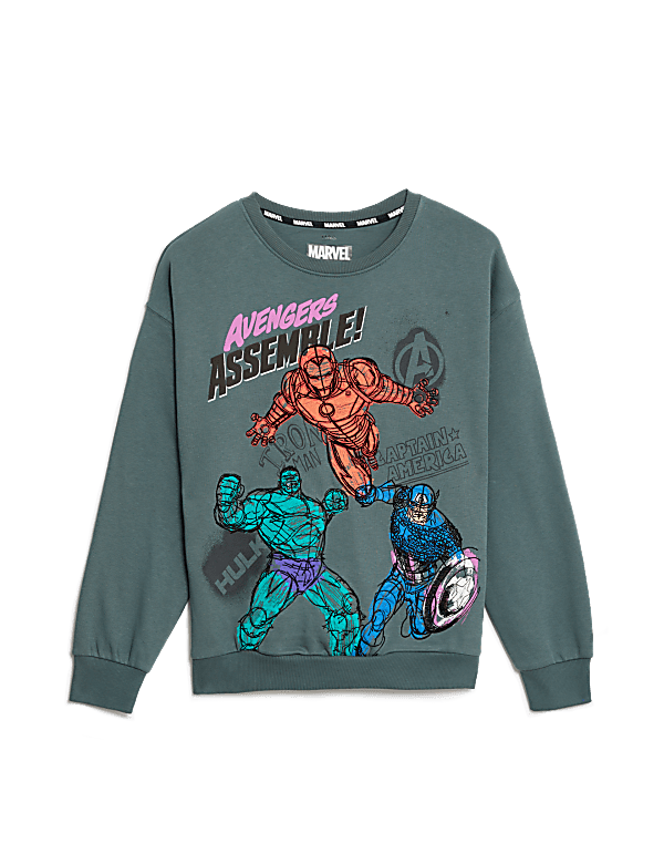 Buy Cotton Rich Marvel Sweatshirt 6 16 Yrs at Marks Spencer