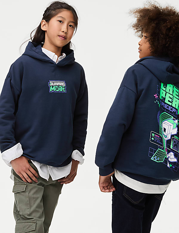 Cotton Rich Minecraft™ Hoodie (6-16 Yrs) - SI