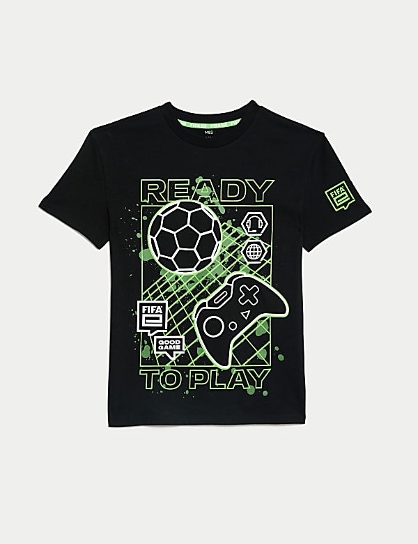 Puur katoenen T-shirt met FIFA-gamingmotief (6-16 jaar) - BE