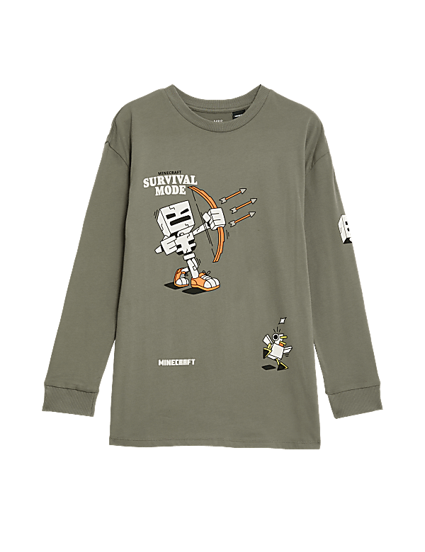 Pure Cotton Minecraft™ Graphic Top (6-16 Yrs)