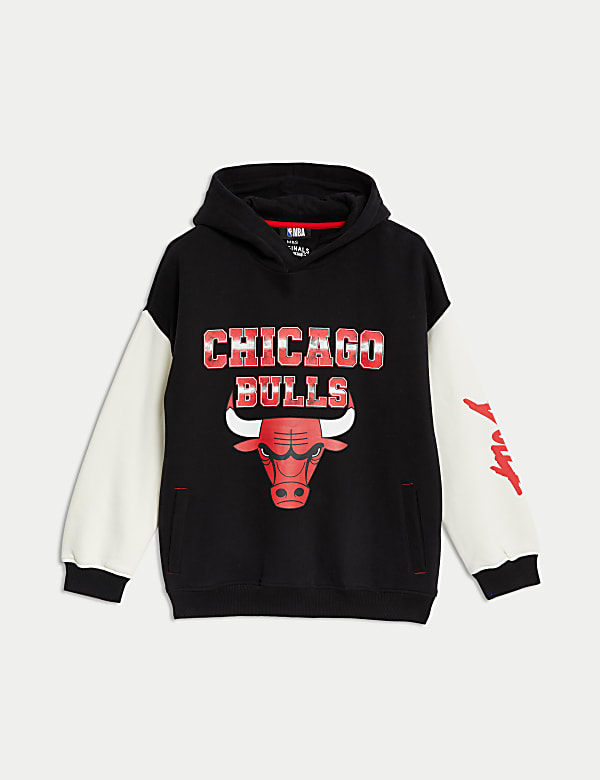 Katoenrijke NBA-capuchontrui met 'Chicago Bulls' (6-16 jaar) - NL