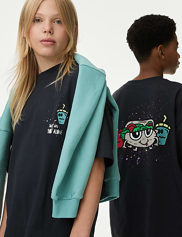Pure Cotton Slogan T-Shirt (6-16 Yrs)