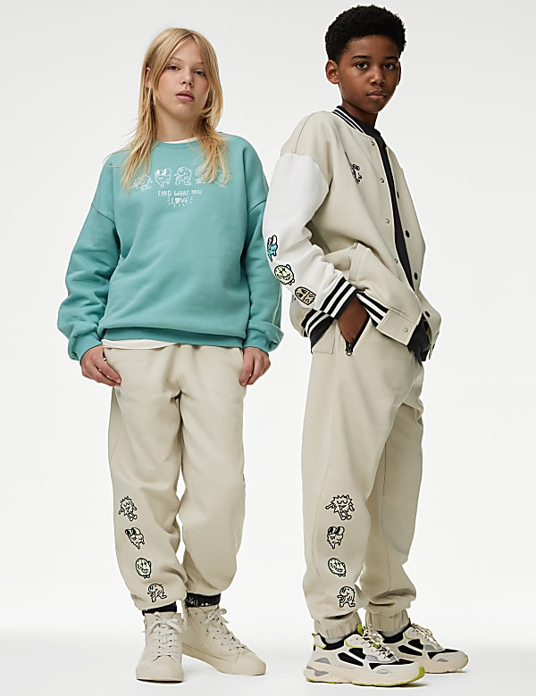 Cotton Rich Embroidered Joggers (6-16 Yrs)
