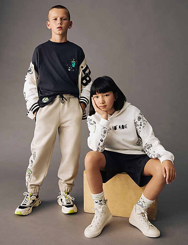 Cotton Rich Embroidered Joggers (6-16 Yrs)