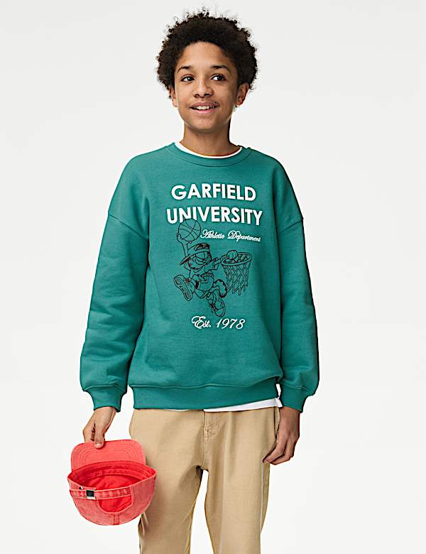 Sweat en coton à motif graphique Garfield (du 6 au 16 ans) - LU