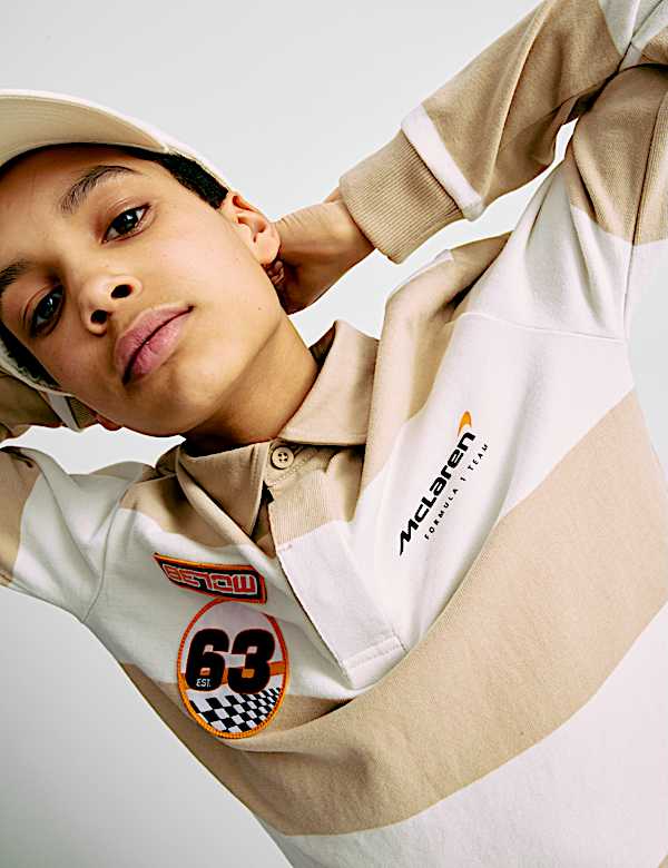 Pure Cotton McLaren F1 Team Rugby Top (6-16 Yrs) - EE