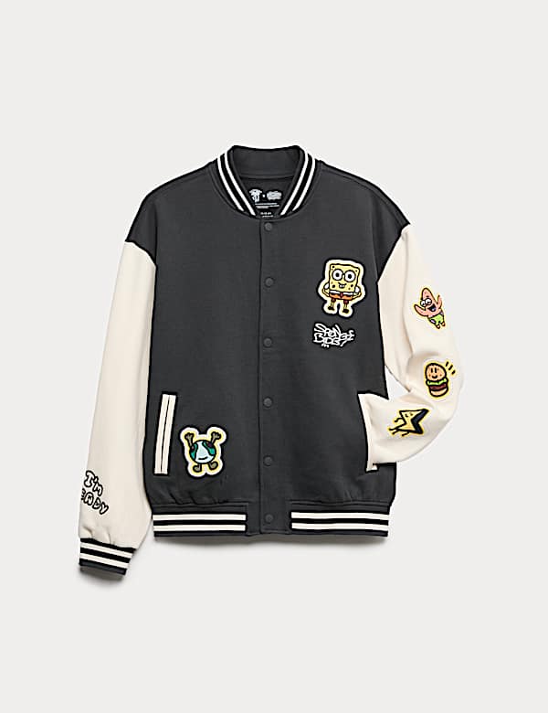 Bomberjacke mit Doodle Boy™ x SpongeBob SquarePants™ Grafik (2–16 Jahre) - AT