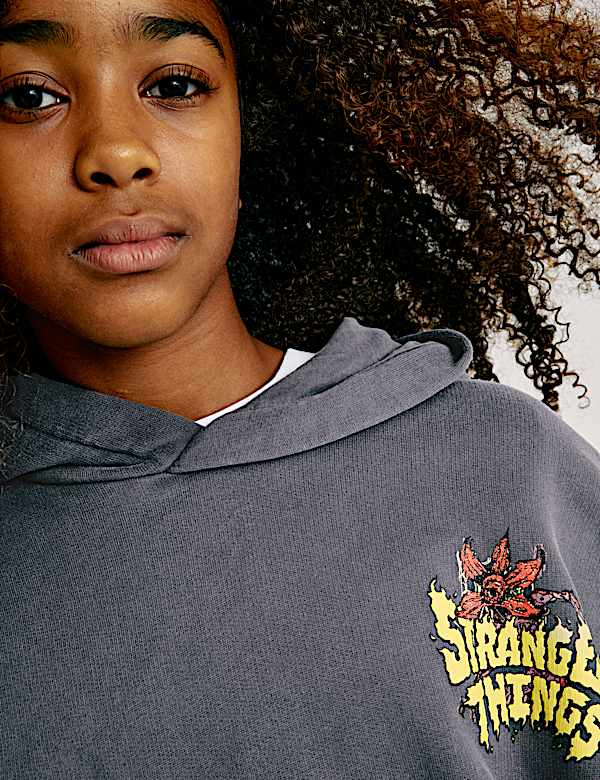 קפוצ'ון Stranger Things™‎ מבד עשיר בכותנה (6-‏16 שנים) - IL