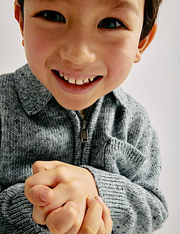 Nepped Knitted Polo Jumper (2-10 Yrs) - PL