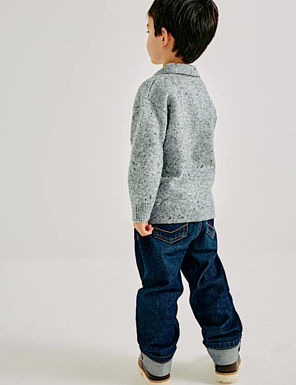 Nepped Knitted Polo Jumper (2-10 Yrs) - PL