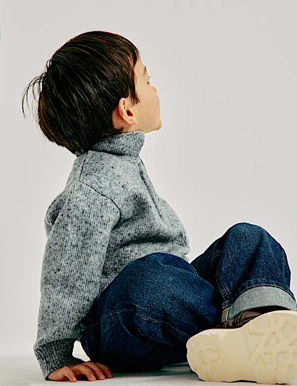 Nepped Knitted Polo Jumper (2-10 Yrs) - PL