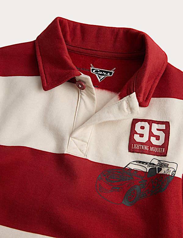 Pure Cotton Disney Cars&trade; Striped Rugby Top (2-8 Yrs)