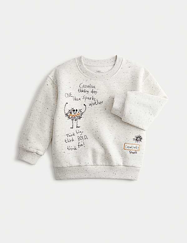 Cotton Rich Embroidered Sweatshirt (2-8 Yrs) - GR