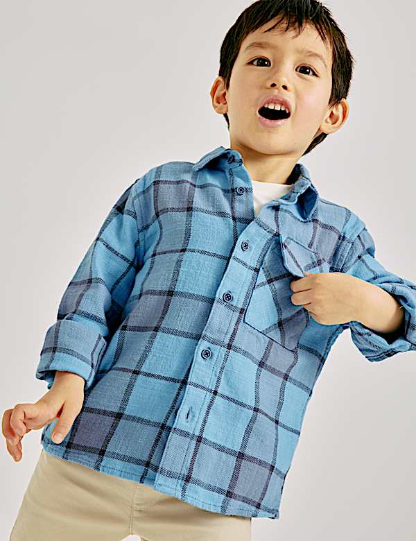 Pure Cotton Check Shirt (2-8 Yrs) - VN