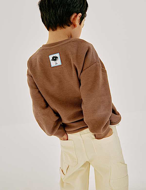 Cotton Rich Embroidered Monster Top (2-8 Yrs) - PT