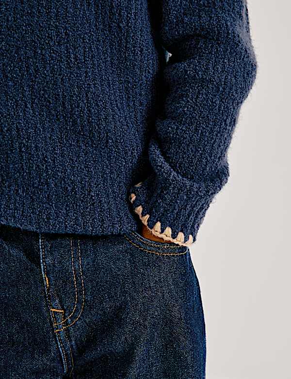 סוודר סרוג עם צווארון עגול (10-2 שנים) - IL