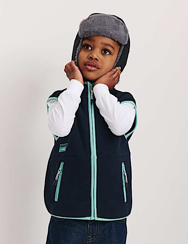 Fleece Zip Through Contrast Trim Gilet (2-8 Yrs) - JP