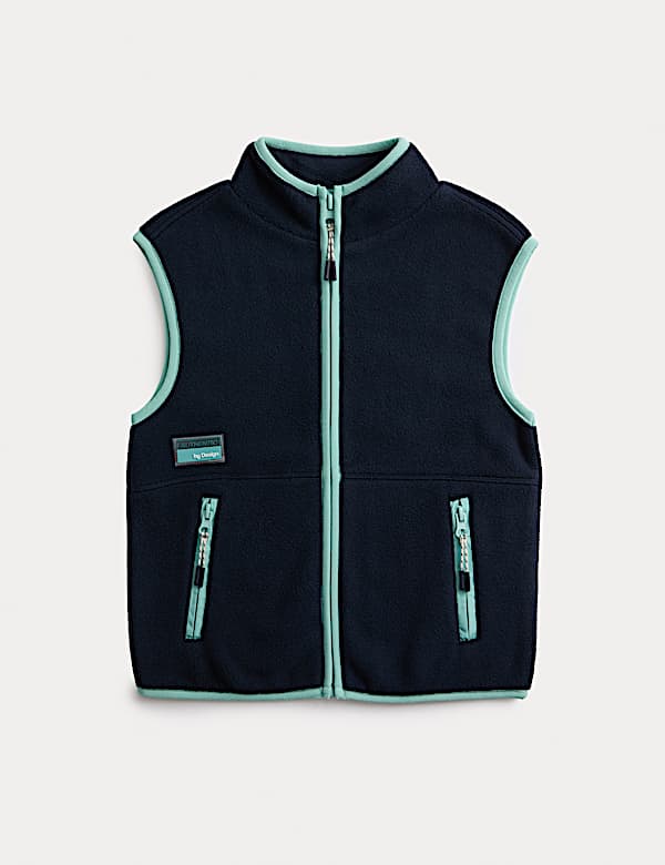 Fleece Zip Through Contrast Trim Gilet (2-8 Yrs) - JP
