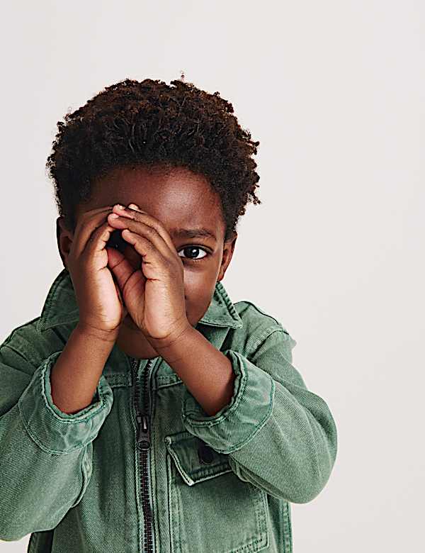 Garment Dyed Zip Up Denim Shacket (2-8 Yrs) - RS