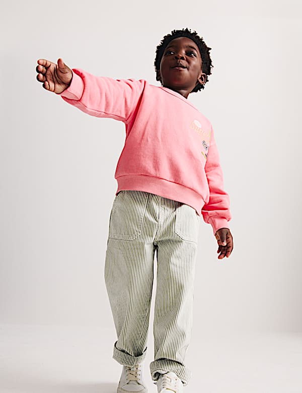 Pure Cotton Striped Trousers (2-8 Years) - US