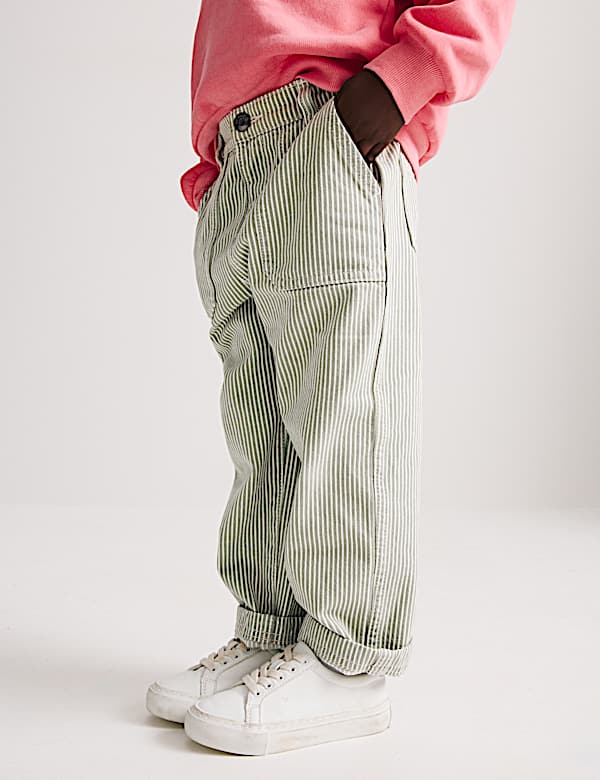 Pure Cotton Striped Trousers (2-8 Years) - US