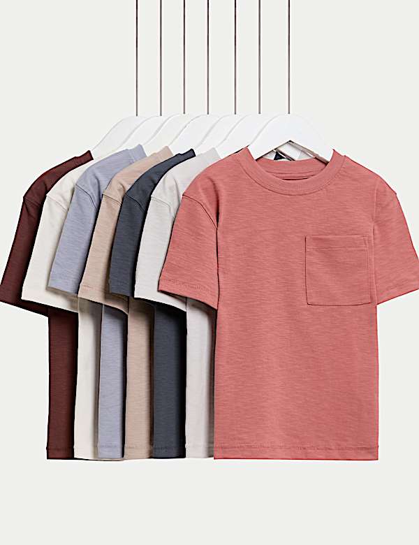 7pk Pure Cotton T-Shirts (2-8 Yrs) - UA