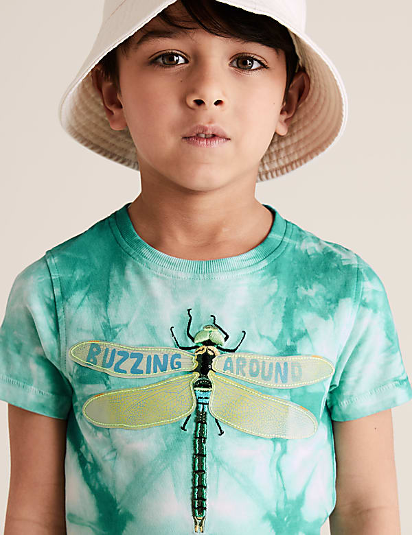 Pure Cotton Tie Dye Dragonfly T-Shirt