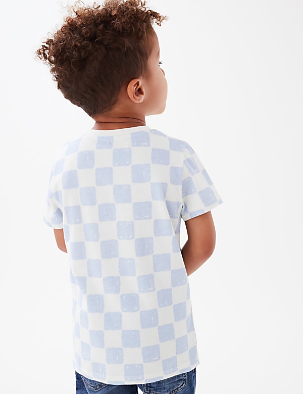 Pure Cotton Checkerboard T-Shirt (2-7 Yrs)